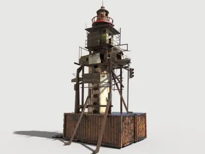 Post-Apocalyptic Lighthouse 3D model