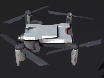 Stylized Surveillance Drone ready asset Low-poly 3D model