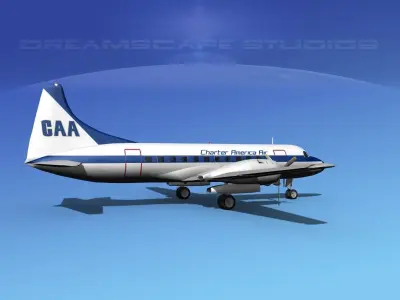 Convair CV-340 Charter America Air 3D model