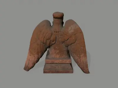 Angel egyptian statue with wings Low-poly 3D model