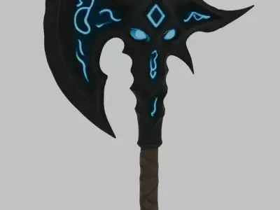 Brutal Iron Axe  Fantasy RPG Asset 3D model
