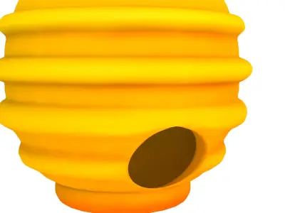 Low-Poly Bee Hive 3D Model Low-poly 3D model