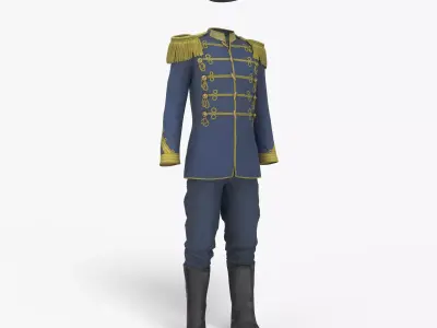 Vintage Military Uniform Game Ready Low-poly 3D model