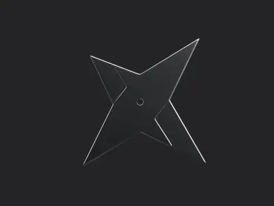 Shuriken Ninja Throwing Star Free low-poly 3D model