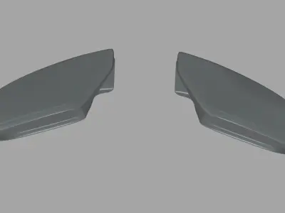 Car Mirror 019 Low-poly 3D model