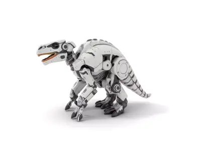 Futuristic Robotic Dinosaur Model Pack for Game and Animation Low-poly 3D model