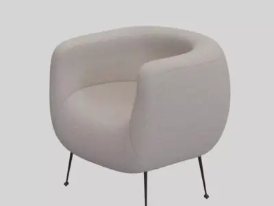 buckle-chair lounge chair with legs Free 3D model