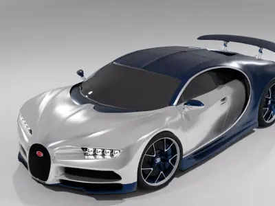 bugatti chiron car model Low-poly 3D model