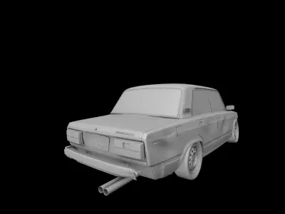 Lada 2107 - Battle-Scarred Free 3D model