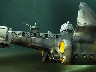 Cargo Sci fi Spaceship Free low-poly 3D model