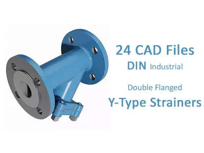 Y-Type Strainers - DIN Flanged Ends - 3D model