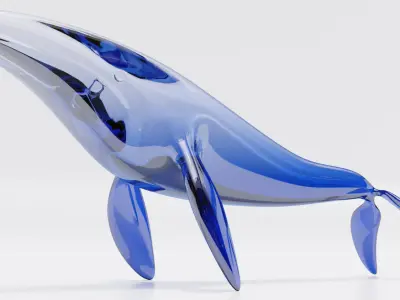Glass whale Free 3D model