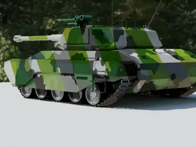 War Cyber Tank Genn-01 concept blender Low-poly 3D model