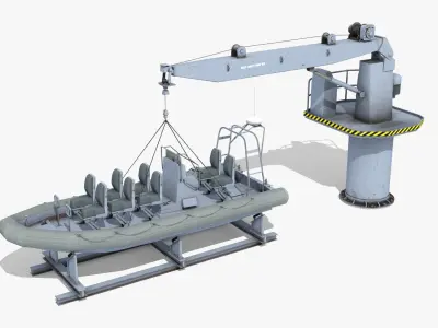 RHIB with Davit 3D model