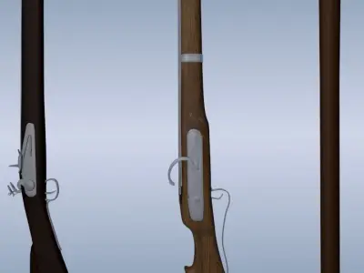 Muskets set three rifles Free 3D model
