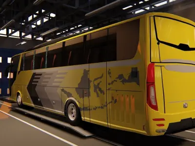 Indonesian Bus Ecoline Rahayu Santosa Free 3D model