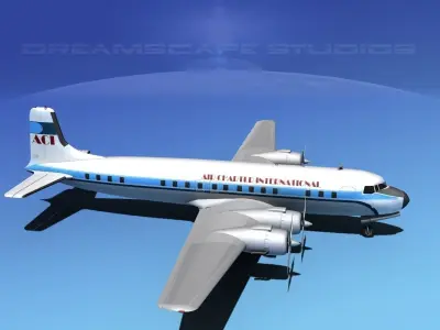 Douglas DC-7C Air Charter Intl 3D model