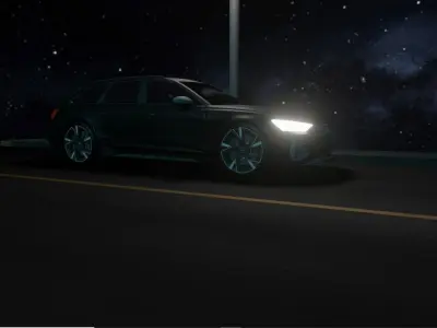 Audi 3d Model night driving Texture