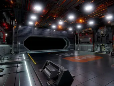 SCIFI HANGAR 3D model