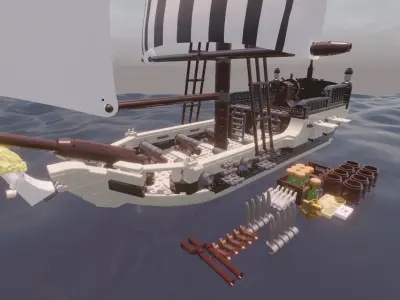 LEGO - FRENCH SLOOP - PETITE LIBERTE - Rogue Film Productions 3D model