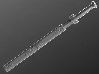 Realistic High Poly Japanese Katana 3D Model 3D model