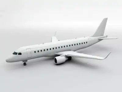 Embraer ERJ 175 - Generic White Low-poly 3D model