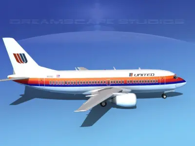 Boeing 737-300 United Airlines 2 3D model