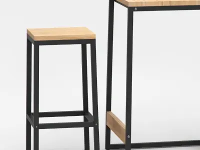 Merry Products Garden Table and Chairs 3D model