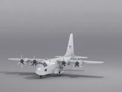 Lockheed C-130 Hercules  Low-poly 3D model