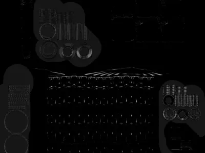 grenade room with number of windows Low-poly 3D model