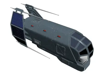 Spaceship Patriot Type 2 Blue Low-poly 3D model