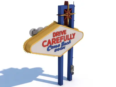 Las Vegas Sign Low-poly 3D model