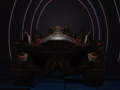 Lava and wood car 3D model