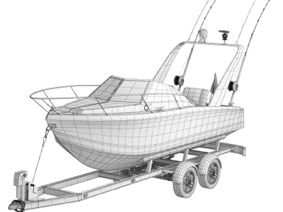 Pleasure fishing boat 3D model