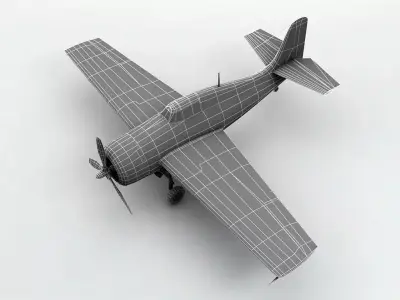 Grumman FM2 Wildcat Aircraft Low-poly 3D model