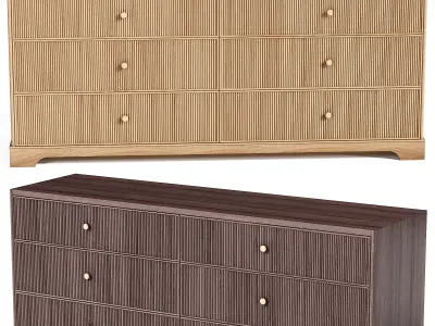 Genevieve Reeded 6 Drawer Dresser 3D model