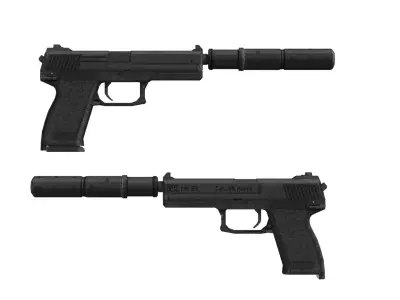 Low Poly Pistol Pack Low-poly 3D model