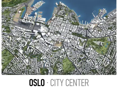 Oslo - Center Low-poly 3D model