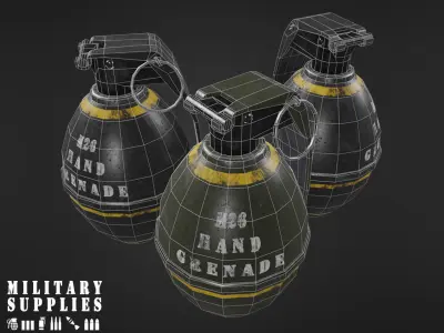 Military Supplies Pack - Hand Grenade Free low-poly 3D model