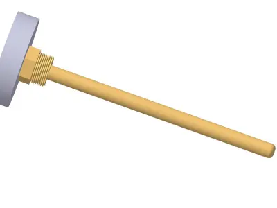 Thermometer d63 mm in a sleeve L160 mm 3D model