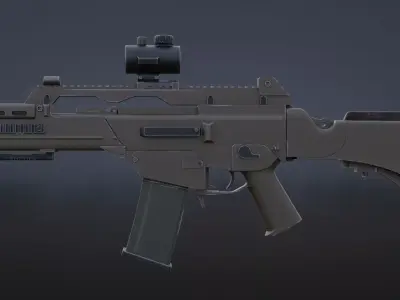 Game-Ready Low-Poly Tactical Rifle Realistic PBR Military Weapon Low-poly 3D model