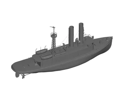 Fireboat ship 3D model