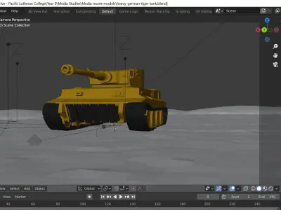 Tiger 1 tank on dirt road Free 3D model