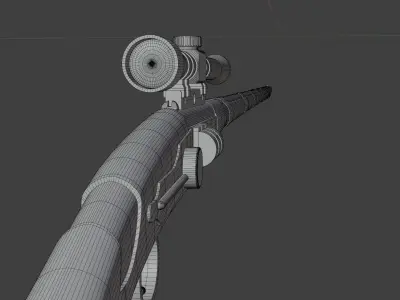 Tusken Cycler Rifle B 3D model