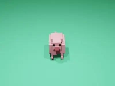 Cubic Pig Low-poly 3D model