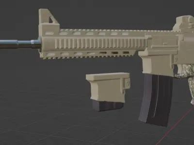 Low poly AR-15 military Gun  Low-poly 3D model