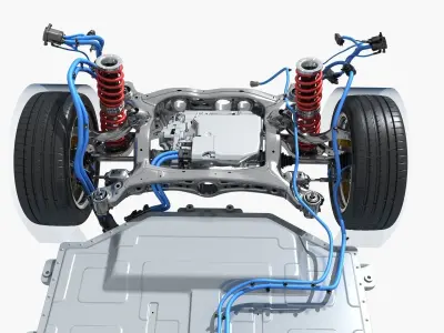 Electric car chassis X-ray 3D model