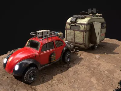 Apocalyptic Beetle Low-poly 3D model