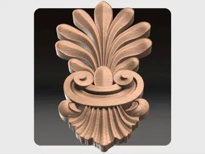 Carved decor ornament for cnc 20 Free 3D model