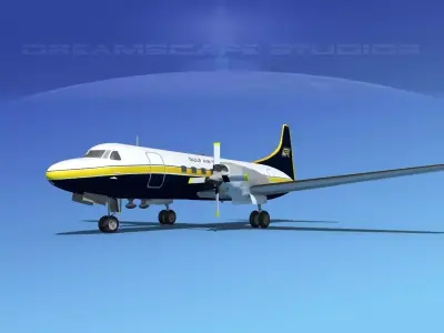 Convair CV-580 Gulf Air Transport 3D model